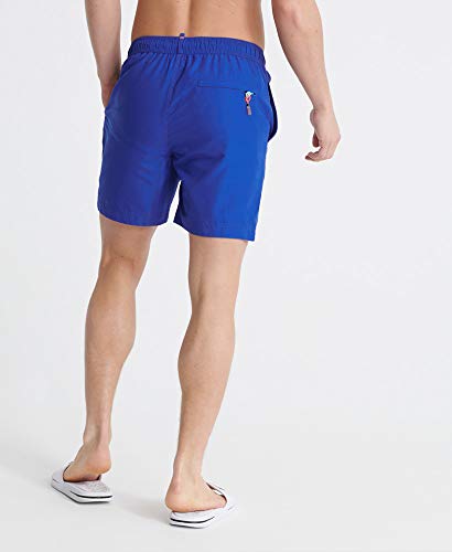 Superdry Waterpolo Swim Short Pantalones Cortos, Azul (Racer Cobalt Om3), Large para Hombre