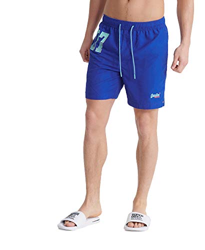 Superdry Waterpolo Swim Short Pantalones Cortos, Azul (Racer Cobalt Om3), Large para Hombre