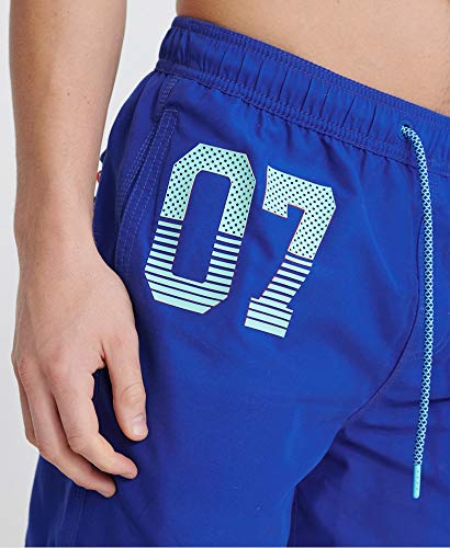 Superdry Waterpolo Swim Short Pantalones Cortos, Azul (Racer Cobalt Om3), Large para Hombre