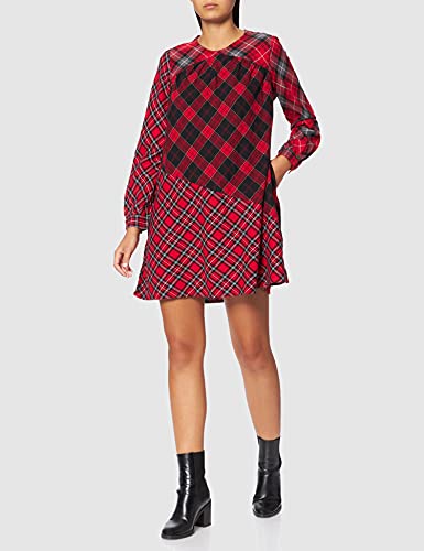 Superdry Woven Mini Dress Vestido Casual, Red Check, L para Mujer