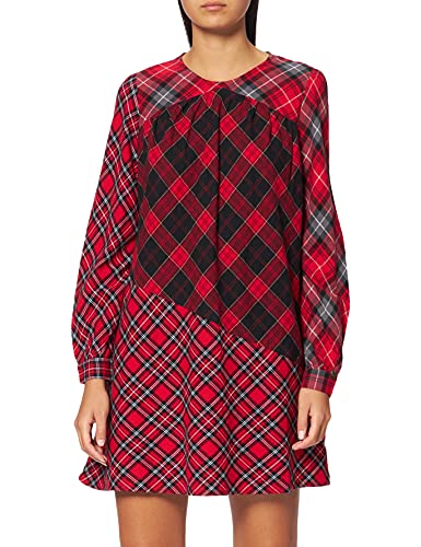 Superdry Woven Mini Dress Vestido Casual, Red Check, L para Mujer