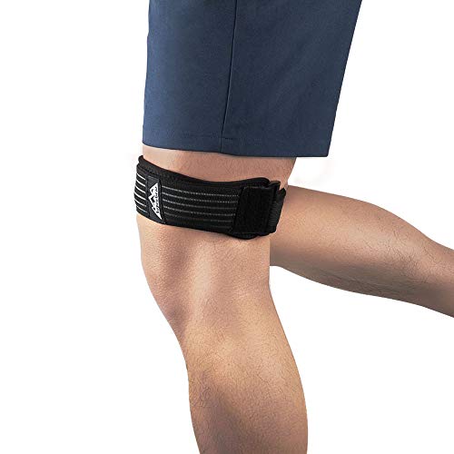 SupreGear Rodilla Protector Cinta para Tendón, Correa de banda IT para Rodilla, Cinta Rotuliana Ajustable, Cómoda y Transpirable con Compresión Adicional para el Síndrome de la Banda Iliotibial