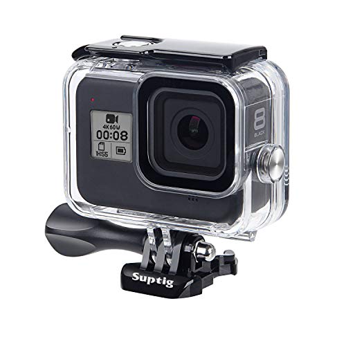 Suptig Funda protectora impermeable compatible con GoPro Hero 8 negro impermeable 60 metros