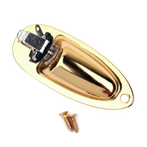 SUPVOX - Barco de entrada de salida jack con tornillo para Fender Stratocaster Guitarra eléctrica baja 1/4 pulgadas (oro)