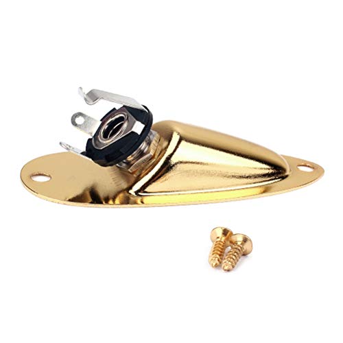 SUPVOX - Barco de entrada de salida jack con tornillo para Fender Stratocaster Guitarra eléctrica baja 1/4 pulgadas (oro)