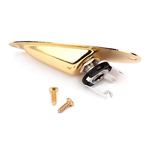 SUPVOX - Barco de entrada de salida jack con tornillo para Fender Stratocaster Guitarra eléctrica baja 1/4 pulgadas (oro)