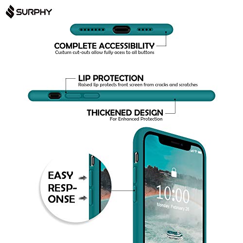 SURPHY Funda iPhone XS MAX Case, Carcasa iPhone XS MAX Silicona Case, Fundas Silicona Líquida Protección con Forro de Microfibra, Compatible con iPhone XS MAX 6.5 Pulgadas (Verde Azulado)