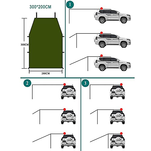 SUYUDD Toldo para Coche, Toldo para Sombrilla, Tienda De Campaña Impermeable para Caravana, Toldo para Remolque, Toldo para Puerta Trasera Adaptable, Techo De Tienda para Remolque