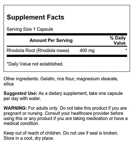 Swanson Premium Rhodiola Rosea Root 100 Cápsulas 100 g