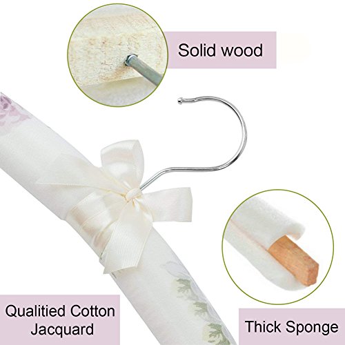 SwirlColor 10 Piezas de Entrega Floral Algodón Acolchado Perchas Paño Suave Hanger-Aleatoria