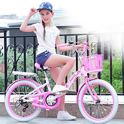 SYCHONG Bicicletas para Niños, Bicicletas Individual Plegable Velocidad, La Princesa del Viento De Estudiantes De Coches, Adecuado para Las Niñas 8-16 Años De Edad,1pink,22inches