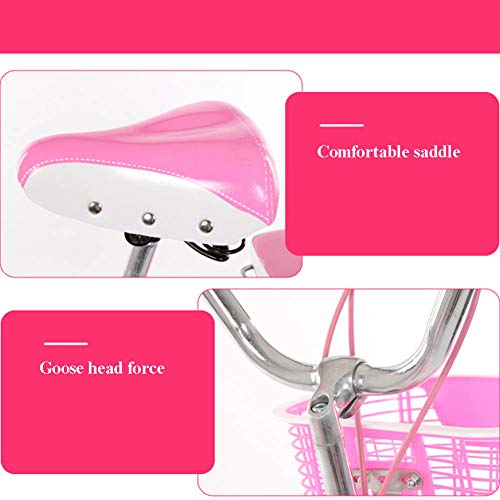 SYCHONG Bicicletas para Niños, Bicicletas Individual Plegable Velocidad, La Princesa del Viento De Estudiantes De Coches, Adecuado para Las Niñas 8-16 Años De Edad,1pink,22inches