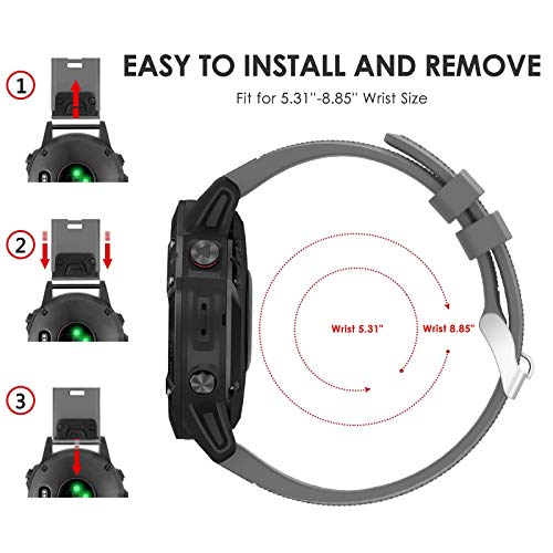 Sycreek Compatible para Garmin Fenix ​​5 Correa Reemplazo de Silicona 22mm Correa Deportiva de Auste Rápido para Fenix ​​6/Fenix ​​6 Pro/Fenix ​​5/Fenix ​​5 Plus/Forerunner 935