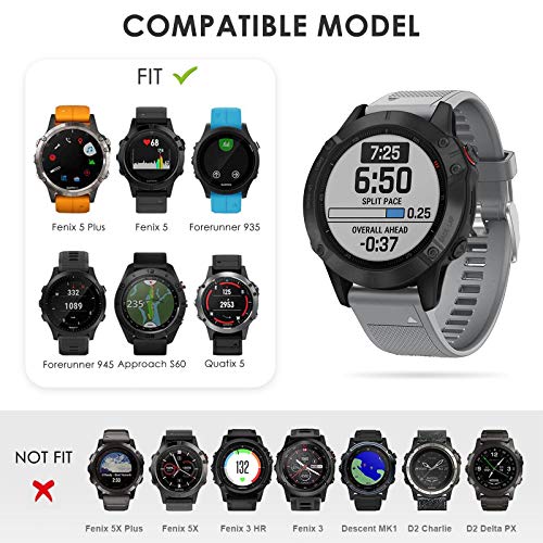 Sycreek Compatible para Garmin Fenix ​​5 Correa Reemplazo de Silicona 22mm Correa Deportiva de Auste Rápido para Fenix ​​6/Fenix ​​6 Pro/Fenix ​​5/Fenix ​​5 Plus/Forerunner 935