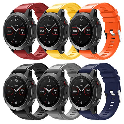 Sycreek Compatible para Garmin Fenix ​​5 Correa Reemplazo de Silicona 22mm Correa Deportiva de Auste Rápido para Fenix ​​6/Fenix ​​6 Pro/Fenix ​​5/Fenix ​​5 Plus/Forerunner 935