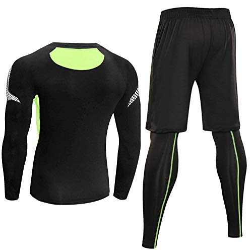 Sykooria Camiseta de Compresión Manga Corta Manga Larga para Hombre Ropa Deportiva de Transpirable y Secado Rápido para Deporte Running Ciclismo Fitness Gym Entrenamiento