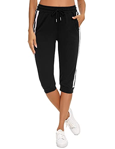 Sykooria Pantalones Piratas Mujer 3/4 Pantalones Mujer Verano Deporte Casual con 3 Bolsillos Pantalones Capri para Yoga Fitness Jogger Danza