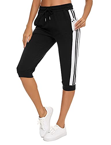 Sykooria Pantalones Piratas Mujer 3/4 Pantalones Mujer Verano Deporte Casual con 3 Bolsillos Pantalones Capri para Yoga Fitness Jogger Danza