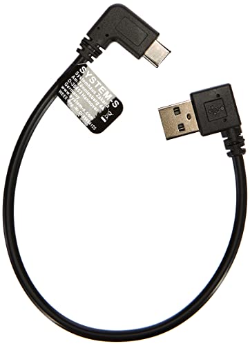 System-S USB 3.1 Cable tipo C a USB 2.0 Cable de enchufe de ángulo 2.0, 27 cm