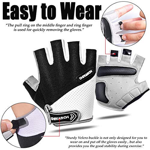 T WILKER Guantes de Gimnasio, Guantes de Entrenamiento Transpirables Unisex con Tela de Microfibra Protección de Palma Acolchada de Silicona Antideslizante para Entrenamiento con Pesas y Ciclismo