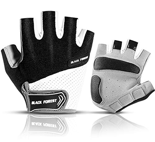 T WILKER Guantes de Gimnasio, Guantes de Entrenamiento Transpirables Unisex con Tela de Microfibra Protección de Palma Acolchada de Silicona Antideslizante para Entrenamiento con Pesas y Ciclismo