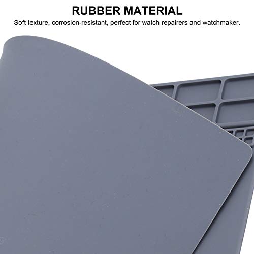 Table Place Mats, Rubber Mat Non-Slip Watch Repair Table Pad Watchmaker Maintenance Accessory Watch repair Desk Pad Watchmaker Repair Tool Patch Gray for Office and Home