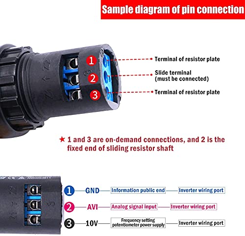 Taiss /1pcs LA42DWQ-22 22mm 2K gobernador potenciómetro rotativo inversor de resistencia variable velocidad potenciómetro 2K