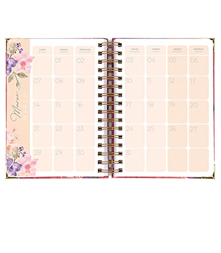 Takenote Agendas - Isabella - Agenda Académica 2021-2022 - Día Página- Dietario Castellano e Inglés -416 páginas- Tamaño A5 - 16 x 21 cm- Anillas en bronce- Incluye Bolígrafo y Pegatinas