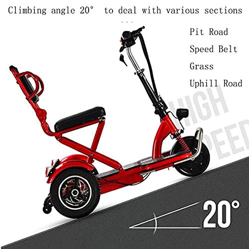 Takmeway Triciclo eléctrico Plegable Scooter Anciano scootle de sillas de Ruedas eléctrico,Negro,55km