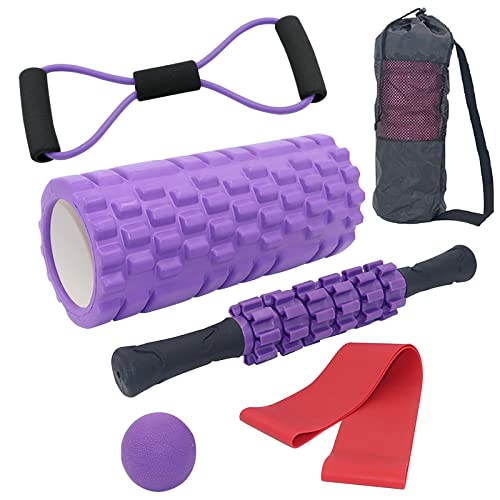 Tallgoo Rodillos de Espuma, Rodillo de Yoga,5 en 1 Foam Roller Kit,para Ejercicios musculares para Masaje Muscular