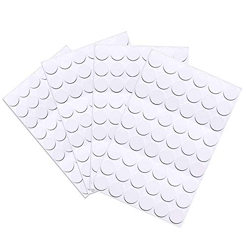 Tapa Embellecedora Adhesiva 4 Hojas (216PCS) Tapas para Orificios de Tornillo Autoadhesivo Tornillo Agujero Cap Cover Pegatina de Agujero de Tornillo Blanco 21mm, para Pegar Mueble Agujero de Tornillo