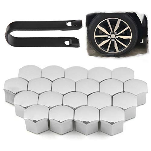 Tapas de Tuerca de Rueda Universal de Aleación Aluminio17mm Kit 21PCS, Cubiertas de Tuercas de Rueda de Coche, Tapas de Tuerca de Llanta de Rueda, Cubiertas Rueda con Extractor Cubiertas Tuerca Coche