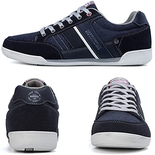 TARELO Zapatillas Hombre Casual Sneaker Moda Deportivas Interior Zapatos Gimnasia Comodos Exterior Running Deportes Talla 41-46 (Azul Marino, Numeric_45)