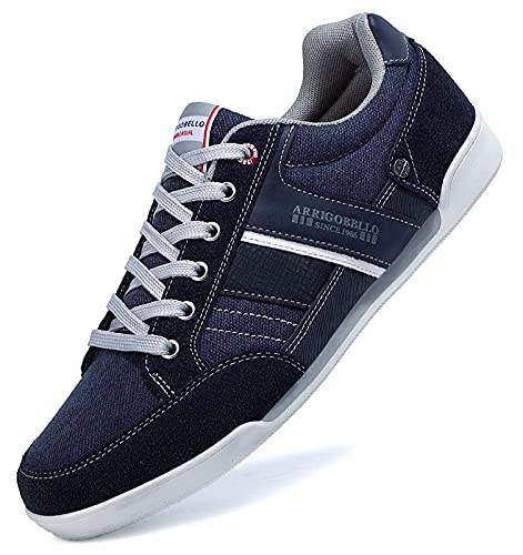 TARELO Zapatillas Hombre Casual Sneaker Moda Deportivas Interior Zapatos Gimnasia Comodos Exterior Running Deportes Talla 41-46 (Azul Marino, Numeric_45)