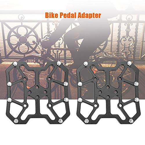 Tarente 1 par de aleación de Aluminio de Bicicletas Bicyle Automáticos Pedal Plataforma adaptadores for el SPD (Negro)