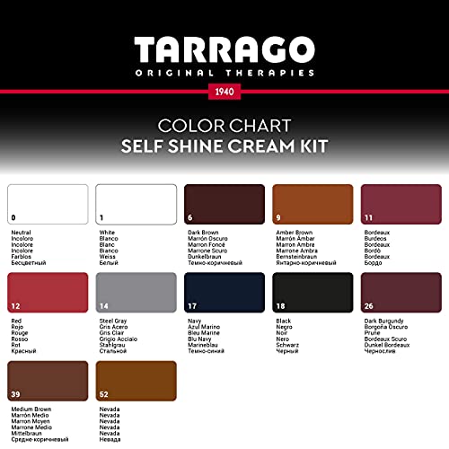 Tarrago Self Shine Cream Kit 50ml | Crema Cera Autobrillante | Apto para Cuero y Cuero Sintético | Tinte Acabado Brillante Para Teñir Zapatos y Accesorios | Cuidado del Calzado | Color Azul Marino