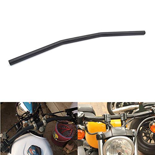 Tashido Manillar de Motocicleta de 7/8 Pulgadas Barra Recta de Arrastre Negro de 22 Mm Cafe Racer para Chopper Bobber