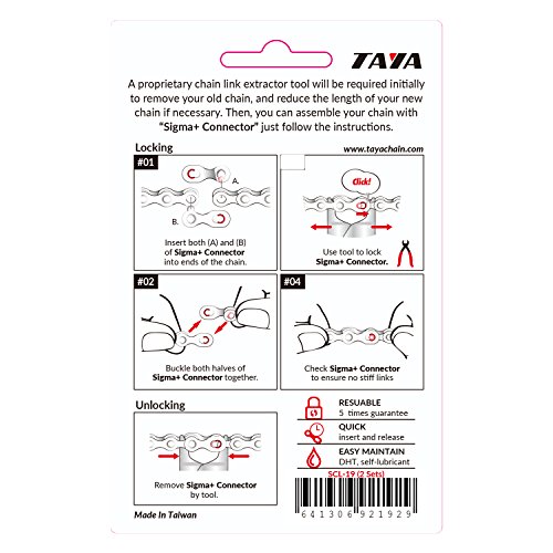 TAYA 10 velocidades para cadena de bicicleta, SCL-19, 2 juegos, plata