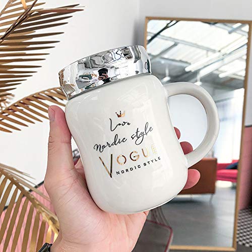 Taza de cerámica Taza creativa Taza de café 450ML Blanco VOGUE