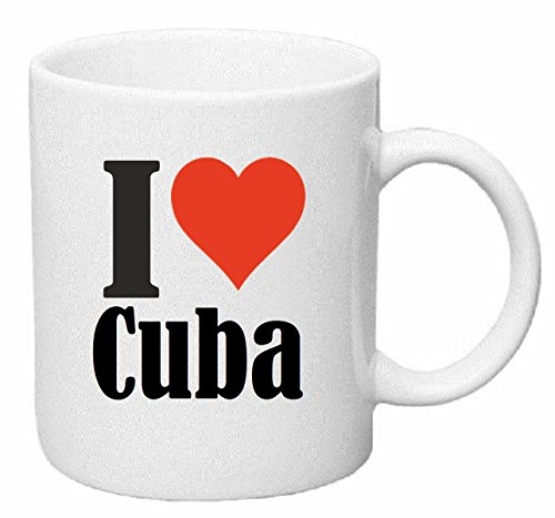 taza para café I Love Cuba Cerámica Altura 9.5 cm diámetro de 8 cm de Blanco
