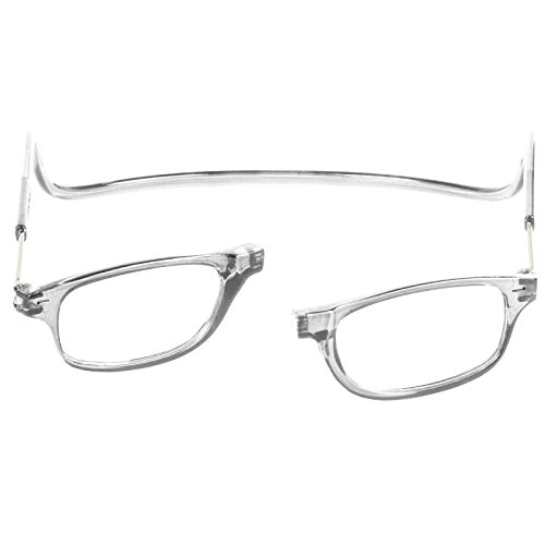 TBOC Gafas de Lectura Presbicia Vista Cansada – [Pack 4 Unidades] Montura Transparente Graduadas +4.00 Dioptrías Hombre Mujer Regulables Plegables Imantadas Lentes Aumento Leer Ver Cerca Cuello Imán