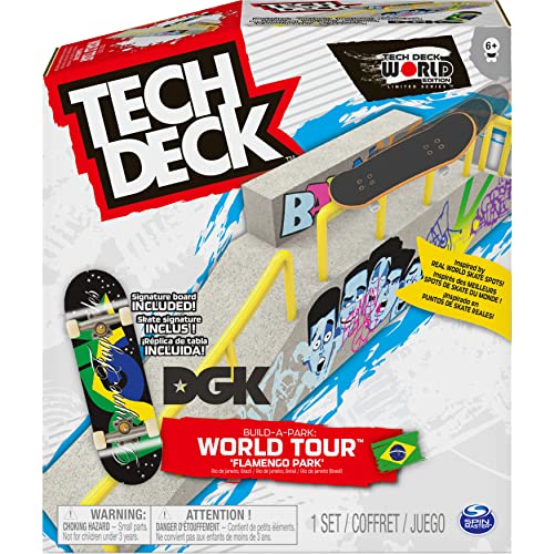 Tech Deck, Build-A-Park World Tour, Ramp Set with Signature Fingerboard (Styles Vary) for Ages 6 and Ted ACS BldaPkRp WrdTr M03 GML (Spin Master 6055721)
