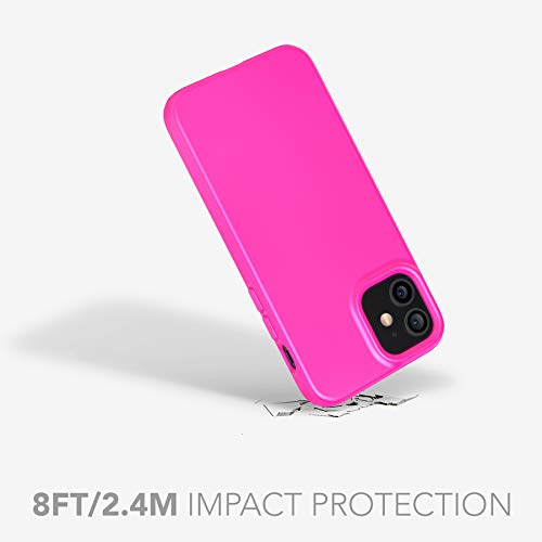 tech21 EVO Slim - Carcasa para Apple iPhone 12 y 12 Pro 5G, diseño Antimicrobiano con protección contra gérmenes de 2,4 Metros, Color Fucsia