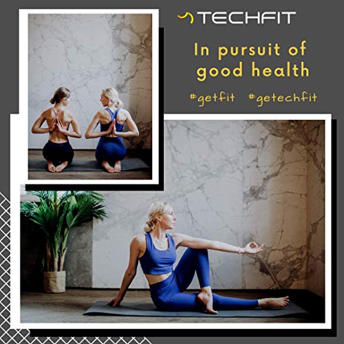 TechFit Esterilla Deporte Gruesa para Gimnasio en Casa – Esterilla Yoga Antideslizante para Ejercicio en Casa – Colchoneta Gimnasia Ideal para Ejercicios en el Suelo, Estiramientos, Abdómenes (Negro)