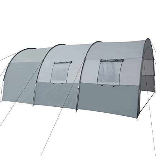 TecTake 403514 Tienda de campaña Familiar para 6 Personas, Tienda Grande para Camping Tipo túnel con mosquiteras en Las Ventanas