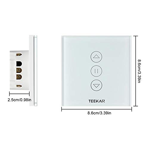 TEEKAR [3ª Generación] WiFi Interruptor Persiana, LED Controlable, Compatible Con Alexa Echo Y Google Assistant, Interruptor De Reloj De Obturador Para Motor De Obturador De Motor Tubular 2Pack