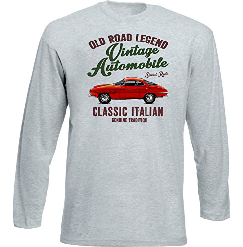 TEESANDENGINES - Camiseta de manga larga para hombre Alfa Romeo Giulia 1600 Sprint Speciale 2 gris Gris gris XL