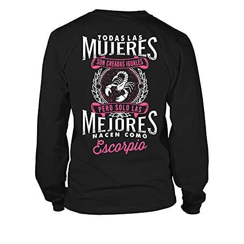 TEEZILY Camiseta Hombre Mujeres - Escorpio - Negro - L