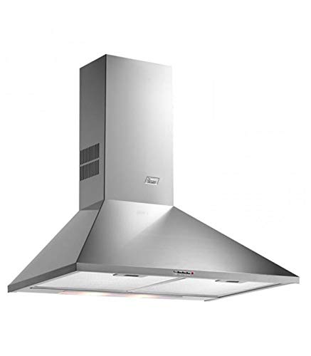 Teka | Campana Decorativa piramidal con Ala de acero inoxidable en 70 cm | 3 Velocidades | Válvula Antirretorno | Motor Doble Turbina | 74.9-104.9 x 70 x 48 cm