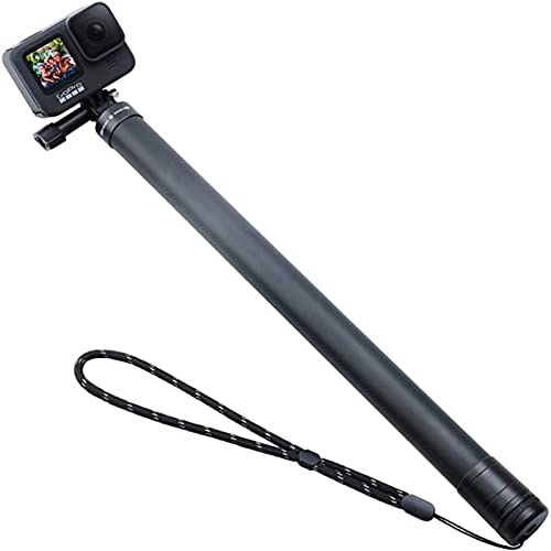 TELESIN 3M/118 Long Carbon Fiber Handheld Selfie Stick Monopie de Poste Extensible para GoPro MAX Hero 10 9 8 7 6 5 Cámara de acción dji OSMO Negra Insta 360 One R One X y Otras cámaras de acción